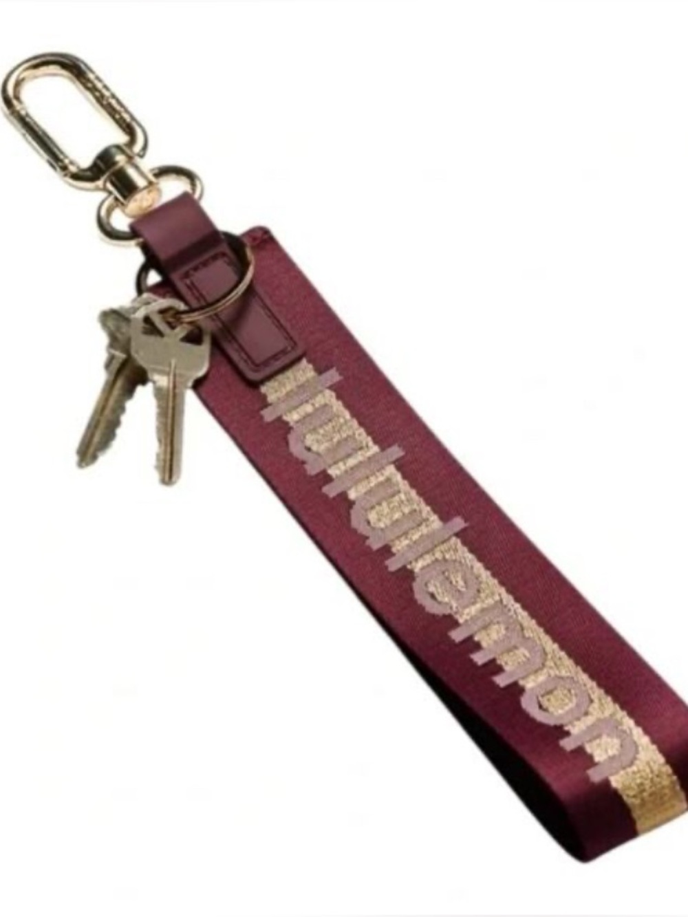 Lululemon Never Lost Keychain Deep Luxe/Bone/Gold